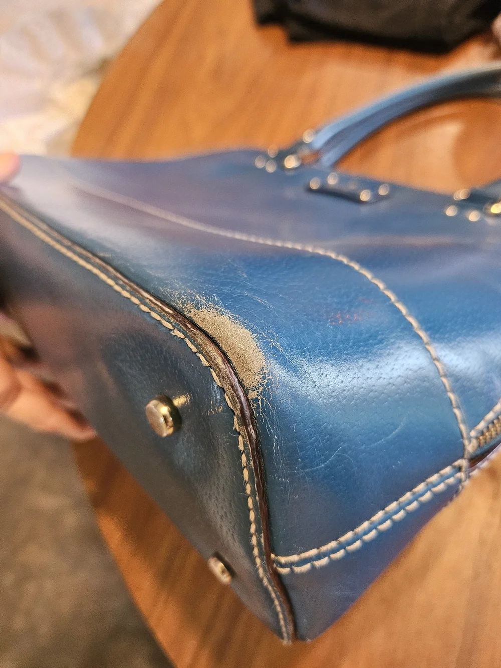 Kate Spade Rachel Wellesley Peacock Teal Leather Dome Satchel